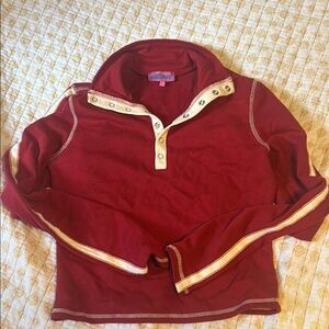 Edikted Burgundy Top with Ivory Trim